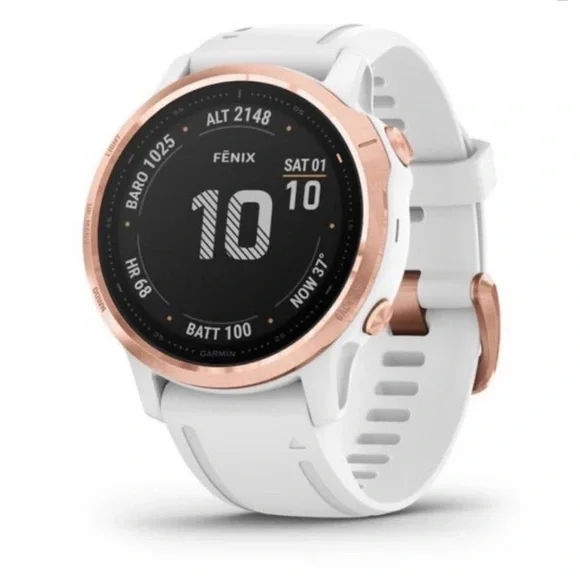Garmin fēnix 6S Pro - Rose Gold Bezel with White Strap - Picture 1 of 16